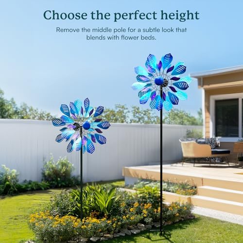Wind Spinners Outdoor for Yard and Garden, Metal Large Wind Spinner with Stake, Windmill for Yard, Gift for Family Friends(84'' H x 24'' W) - Image 5