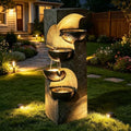 Bumilgar 36.2" H 4-Tier Water Fountain Outdoor Floor Standing, Outdoor Fountains and Waterfalls with LED Lights and Bowls for Garden, Patio, Backyard, Deck, Porch and Home Art Decor by Bumilgar