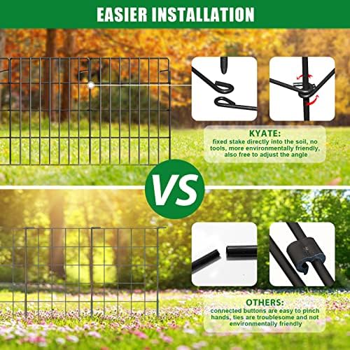 30 Pack Decorative Garden Fence Total 32.5ft (L) x 24in High 1.44" Gap Metal Wire Rustproof Small Animal Barrier Fence Easy Assembly Patio Yard Seedlings Protection Fencing Border Black - Image 4