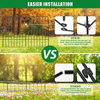 30 Pack Decorative Garden Fence Total 32.5ft (L) x 24in High 1.44" Gap Metal Wire Rustproof Small Animal Barrier Fence Easy Assembly Patio Yard Seedlings Protection Fencing Border Black - Image 4