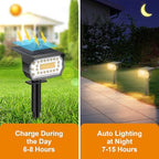LANSOW Solar Spot Lights Outdoor IP67 Waterproof, 8 Pack/76 LED, Warm White - Image 2