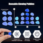 Sasylvia 6000 Pcs Glow in the Dark Stones for Garden Aquarium, Dark Blue - Image 3