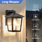 Dusk to Dawn Outdoor Wall Sconce, Black Exterior Wall Lantern Light - Image 4