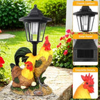 Solar Rooster Decor Outdoor, Garden Rooster Statue with Lantern - Image 4