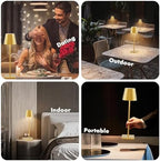 Cordless Table Lamp 5000mAh LED Rechargeable Lamp Gold, 2-Pack - Image 5