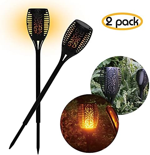 Outdoor Solar Torch Lights with Flickering Flame, Fire Effect Garden Light, Solar Powered Torch Light for Patio (Set of 2) - Image 7