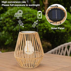 Livinlarge Solar Lanterns Outdoor Waterproof,Wicker Solar Lantern 2 Pack | - Image 4