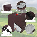 MECCANIXITY Zipper IBC Tote Cover 275 Gallon, 420D Heavy Oxford Waterproof Sunshade Rain Barrel Water Tank Protective Cover for 1000L Outdoor Garden, (39.37 x 47.24 x 45.66 Inch, Brown) - Image 3