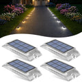 Lacasa Solar Deck Lights 4 Pack, 2 Color in 1 Driveway Lights Outdoor by Lacasa