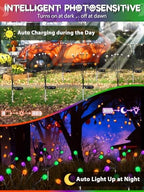 6PK Halloween Decorations Outdoor Solar Firefly Lights Orange Purple Green - Image 4