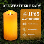Solar Candles Outdoor, 6 Pack Flameless Pillar Candles, 3" x 6" - Image 3