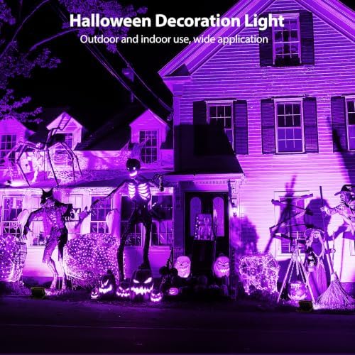 Onforu Purple Halloween Lights, 30W Dusk to Dawn Floodlight 2 Pack LED Flood Light Outdoor Decoration, Auto ON/Off Plug in Spot Light, IP65 Waterproof Uplighting Uplights for Party Garden - Image 4