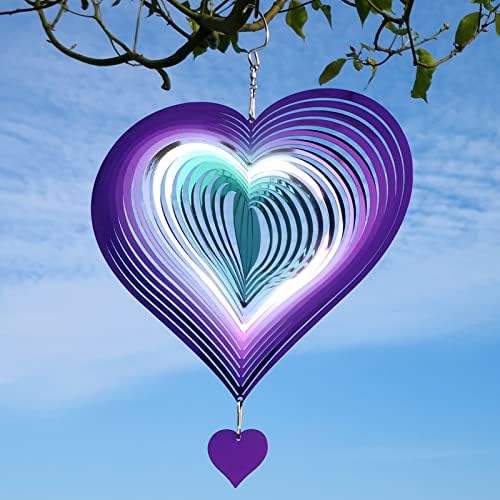 DJUAN Heart Wind Spinners for Yard and Garden, Gifts for Women, Grandma, Mom, Daughter, Wife, Aunt, Sister, Wind Chimes for Outside, Christmas Decoration - Image 5