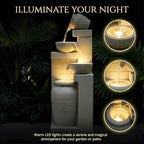 42.52" Outdoor Garden Water Fountain with Lights, 4 Tiers Water Feature - Image 5