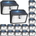 [16 Packs] Solar Motion Lights Outdoor, Ultra Bright Solar Fence Lights with Motion Sensor, IP65 Waterproof Security Light 3 Modes, 270° Lighting Angle, Wall Lights for Deck Patio Fence Garage Door by Claoner