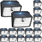 [16 Packs] Solar Motion Lights Outdoor, Ultra Bright Solar Fence Lights with Motion Sensor, IP65 Waterproof Security Light 3 Modes, 270° Lighting Angle, Wall Lights for Deck Patio Fence Garage Door by Claoner