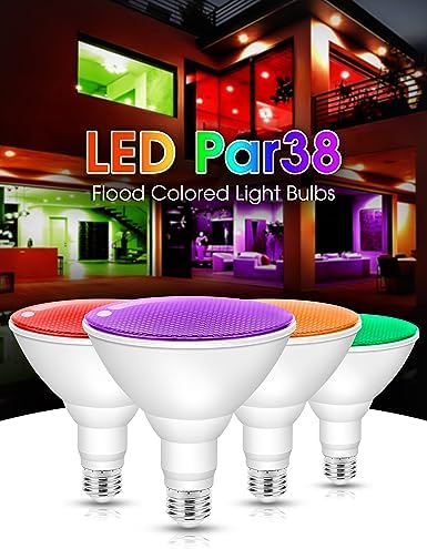 Fulighture Orange and Purple Flood Light Bulbs Outdoor 4 Pack,PAR38 Bulbs - Image 7