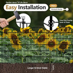 10 Panels Decorative Garden Fence, 40in (H) X 24ft (L) No Dig Dog Fences Outdoor for Yard, Rustproof Tall Metal Fencing Panels, Animal Barrier Suitable for Yards Border, Patio, and Outdoor Use - Image 3