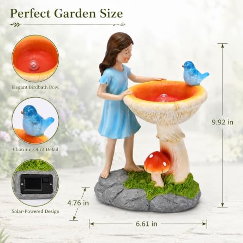 Solar Fairy Statues for Garden Decor: IP65 Waterproof Resin - Image 2
