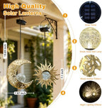 Solar Sun & Moon Lanterns Set, Hanging Decor for Garden, Gifts for Grandmom - Image 2