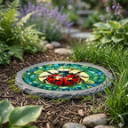 Magnolia Garden 10-Inch Ladybug Stepping Stone - Faux Stained Glass Insect Garden Stone, Weather-Resistant Resin Pathway Accent, Whimsical Red Beetle Outdoor Yard Decor & Walkway Plaque - Image 4