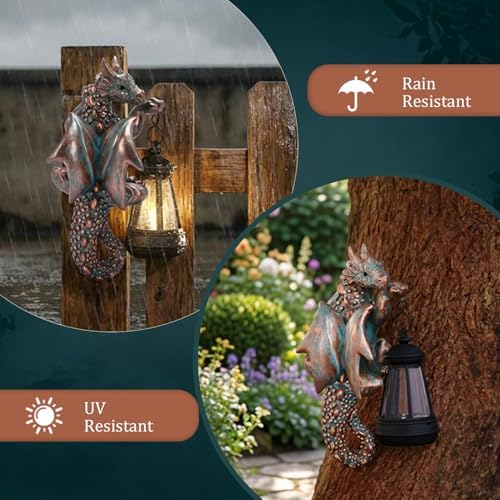 Solar Dragon Tree Decor Outdoor, Hanging Dragon Statue with Lantern - Image 5