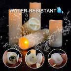 Aignis 24pcs Flameless LED Candles Battery Operated with 10-Key Remote Timer, Outdoor Waterproof Electric Lights, Warm Flickering Glow for Cozy Home/Wedding/Holiday Décor (D2.2'' x H4''/5''/6''/7'') - Image 6