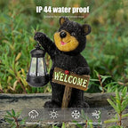 Juegoal Garden Bear Statue with Solar LED Lantern, Luminous Welcome Sign, Gifts for Mom Yard Art, Whimsical Figurine Large Sculpture Lighted Outdoor Mother's Day Spring Decorations for Lawn, Porch - Image 5