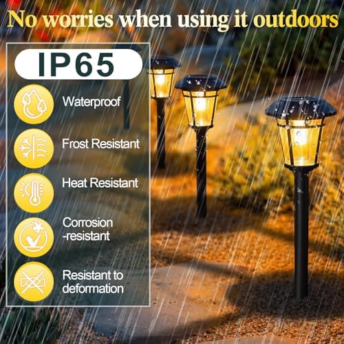 Tuanse 20 Pack Solar Pathway Lights Outdoor - Waterproof LED Bulk Solar Landscape Walkway Lights for Yard Garden Patio Lawn Decoration (Warm Light) - Image 4