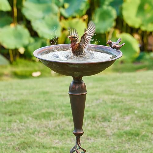 Cast Iron Pedestal Bird Bath,Metal Bird Bath for Outdoor,Vintage Birdbath - Image 6