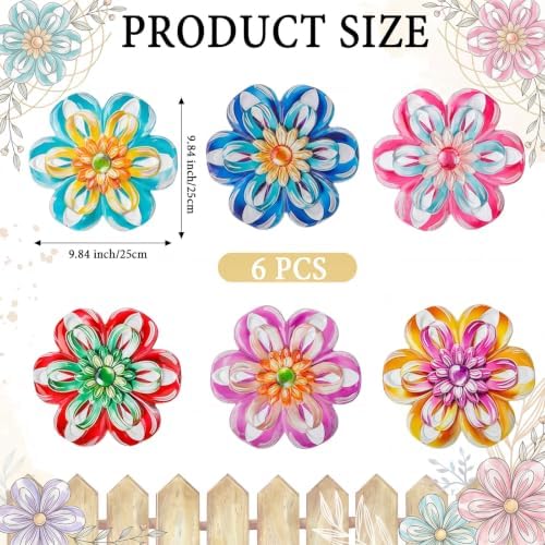 Landical 6 Pack Decorative Stepping Stones for Garden Outdoor, Flower - Image 2