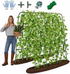 63" H x 47" L x 23" W Arch Trellis for Garden – Heavy-Duty Plant Support with Nylon Net & 100 Leaf Ties, Garden Trellis Arch for Climbing Plants Outdoor & Raised Bed by BAG+WIZARD