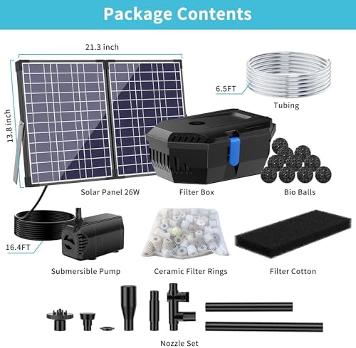 NFESOLAR 30W Solar Pond Pump with Pond Filter for Ponds up to 600 Gallons - Image 5