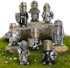 8PCS Knight Garden Gnomes Decorations Statue Medieval Guard Resin Figurines - Image 2