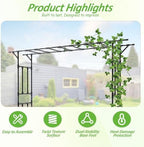 Garden Arch Trellis100.4 L×85.4" H Sturdy & Rustproof Flat Top Garden Arch - Image 4