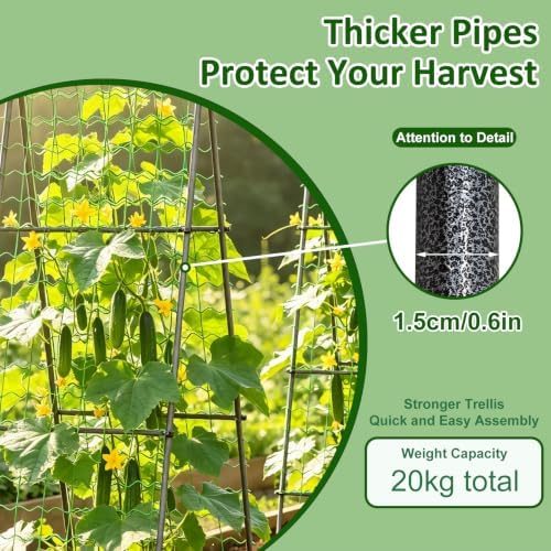 unho Metal Tall Garden Trellis for Climbing Plants Outdoor 2 Pack 82"x27" - Image 5