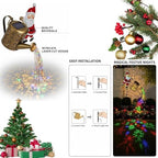 Christmas Solar Kettle Lights Garden Lawn Decorative Lights, Hanging Metal Solar Santa Claus Watering Can Light, Twinkling Santa Kettle Lights for The Season, for Pathway Yard Patio (Mix) - Image 5