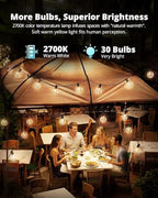 VIPAR Outdoor String Lights,60FT 32 G40 Patio Lights Waterproof for Outside - Image 4