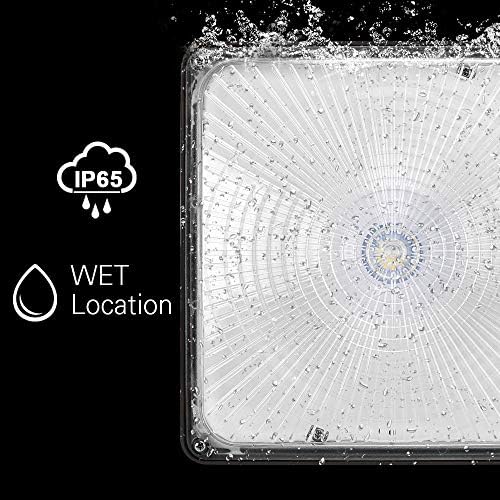Konlite 27W LED Canopy Area Light - 6 Pack - Dark Bronze - 100W HID/M.H. Equivalent - 3800 LM - Daylight Light - 120-277V - UL, Idea for for Gas Station, Gym, Warehouse, Shop, Underpass, Loading Dock - Image 4