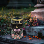 Poceacles Outdoor Cemetery Grave Decor - Solar Memorial Lights - Waterproof Stake Lights - Grave Markers, Pink Dragonfly Flower Moon, Pack of 4 - Image 3