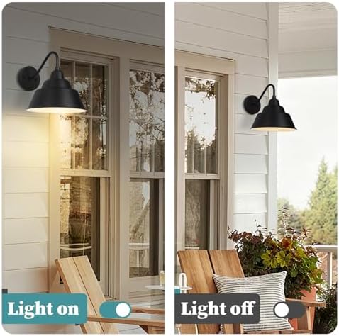 10'' Outdoor Gooseneck Barn Light Fixtures, Farmhouse Outside Wall Sconces - Image 6