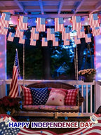 4th of July Decorations 2 Pack 100 LED Solar American Flag Lights Outdoor - Image 6