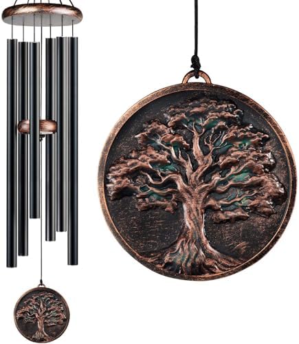 Large 48" Tree of Life Wind Chime, Vintage Deep Tone Outdoor Decor by Gabzart