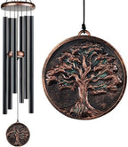 Large 48" Tree of Life Wind Chime, Vintage Deep Tone Outdoor Decor by Gabzart