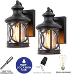 2-Pack Outdoor Wall Lights, Porch Lights, Waterproof Outdoor Wall Sconce, Exterior Light Fixture Matte Black with Clear Glass Shade for Garage Patio Front Door Balcony, 12in. - Image 4