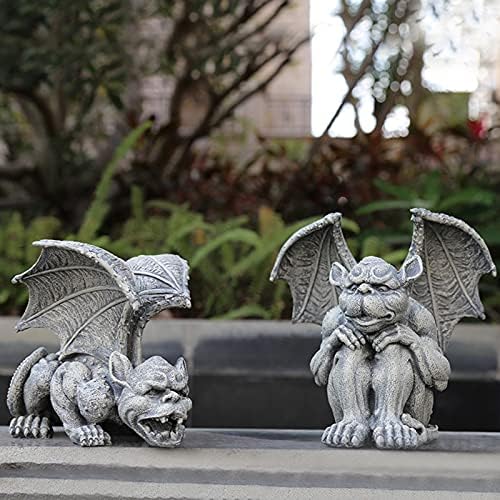 Mischievous Gargoyle Garden Gnome Statue Figurine Art Yard Lawn Hallway Plant Pot for Indoor Outdoor Home Office Collectible Crafts (16x13x14cm) - Image 3