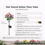 Memorial Garden Bloom Lights – Featuring Ultra-Realistic Artificial Petals, Solar-Powered & Weatherproof, Solar Azalea Flower Decor Stake Lights Outdoor for Cemetery Gravesite Yard Patio (All) - Image 3
