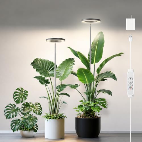 6.3in Grow Light for Indoor Plants, 15W Full Spectrum Halo Plant Lights by LPMZMBL