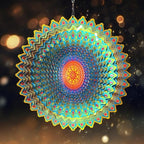 3D Kinetic Wind Spinner 12 Inch Mandala Hanging Metal Wind Spinner for Yard Patio Garden Outdoor Decor(Mandala Hibiscus) - Image 7
