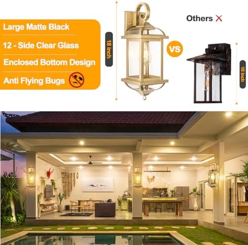 Dusk to Dawn Golden Outdoor Sconces Enclosed Bottom - Image 5
